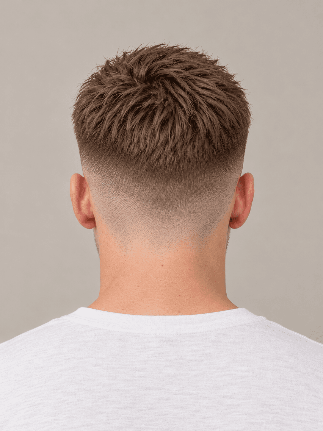 French Crop on a man with straight light brown hair, back view